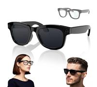Générique HD 1080p Lunettes D'enregistrement Vidéo Intelligentes, Wi-FI/Bluetooth 5.3, Caméra Ultra Grand Angle 5MP Et Commande Vocale IA, Lunettes Vue Anti-lumière Bleue(Black+Hyaline)