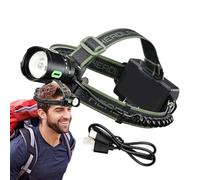 Générique Head Flashlight, Forehead Headlamp Light, 35.68x98.02 Inches Ultra Bright Torch with 8 Modes, Rear Safety Warning for Fishing, Walking Running Camping Backpacking, Night Activities