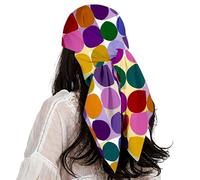 Générique Head Scarves for Women - Silky Neckerchief, 90cm Square Colorful Dot Trendy, Retro Patterned Bandana Wrap | Soft Hair Accessories Square Hairpiece for Daily Wear Travel Party