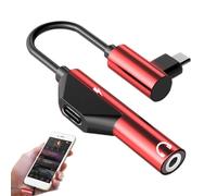 Générique Headphone Adapter USB C - TPE Aluminum Alloy 115mm | USB C to 3.5mm Aux Headphones Jack Adapter, Audio Converter Cable | Function Charging Calling Music Control Compatible