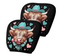 Générique Headrest Cover 2 Piece Washable Elastic Cow Car Accessories