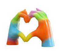 Générique Heart Hands Sculpture, Resin Home Decorations Collectible Figurines for Desk, Rainbow Hand Statue Love Gesture Figurine, Table Office Living Room Bedroom Dorm Christmas Birthday