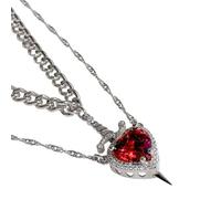 Générique Heart Necklace, Couple Matching Necklaces, 19.69in Romantic Jewelry Chain, Elegant Design, Portable Material for Women, Girls, Wives, Mommy, Birthday, Valentine’s Day, Couples