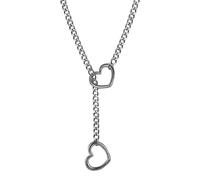 Générique Heart Necklace - Titanium Steel Punk Gothic Love Pendant Chain | Heart Chain Necklace for Women Men Birthday Valentines Day Jewelry