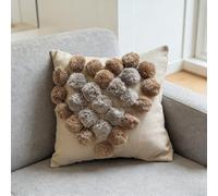 Générique Heart Pom-Pom Throw Pillow Cover,Cute Soft Heart Ball Square Decorative Pillowcase,Fashion Plush Pillow Covers for Sofa Living Room Bedroom Decor
