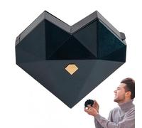 Générique Heart Ring Organizer, Wedding Case Jewelry Box, Velvet Storage with Protective Cushion, Compact Jewelry Display Holder, Gift Accessory with Elegant Design, Ring Box for Proposal Wedding