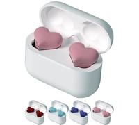 Générique Heart Shape Wireless Noise Cancelling in-Ear Gaming Headset with LED Touch Control, Bluetooth 5.3 Earbuds with Charging Case Microphones, with LED Touch Control, for Valentine's Day (Blue)