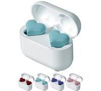 Générique Heart Shape Wireless Noise Cancelling in-Ear Gaming Headset with LED Touch Control, Bluetooth 5.3 Earbuds with Charging Case Microphones, with LED Touch Control, for Valentine's Day (Pink)