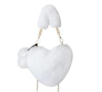 Générique Heart Shaped Bag, Handheld Artificial Leather And Plush Crosssbody Heart Bag, Softness And Comfort Cute Large Capacity Rich Color System Shoulder Bags For Women Females Ladies Students