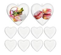 Générique Heart Shaped Box | Valentine Fillable Clear Home Decor - 10 Pieces Small Candies Jar Boxes - Wedding New Year Birthday Cards Ribbons Photos Toys Garden Indoor Outdoor