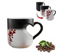 Générique Heart-Shaped Color Changing Magic Ceramic Mug, surprise design when filled with hot beverage, Heart Handle Design for Valentine’s Day, Anniversary, Birthday Gifts (1Pcs)