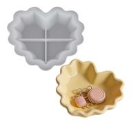 Générique Heart Tray Molds for Epoxy Resin - Love Candle Holder | Heart Shaped Trinket Dish Silicone Mold for Jewelry, Earrings, Necklaces, Lipsticks and Candy DIY Craft, Valentine and Home Decor Use
