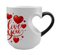 Générique Heat Changing Mug,325ml Ceramic Heart Handle | Color Changing Mugs For Adults | For Birthday Wedding Tea Milk Water Juice Drink Home Office Restaurant