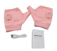 Générique Heated Gloves - Thermal Half Finger Mittens for Cold Weather, Outdoor Sports with Electric Warming, Windproof Design for Women, Men, Cycling, Hiking, Running, Camping, Work, Pink, Black