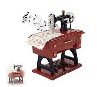 Générique Heatlyhot Vintage Sewing Machine Music Box, Sewing Mechanical Clockwork Music Box, for Home Decor Birthday Gift, Clockwork Table Desk Decoration (1PCS)