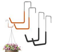 Générique Heavy Duty Plant Hooks, Metal Over The Door Cycle Hooks, 5.31x1.97x7.28 Inches 4 Pack Rope Storage Hook, Space Saving Organizer for Flower Baskets, Ladders, Ropes, Compact Multipurpose