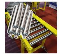 Générique Heavy Duty Stainless Steel Conveyor Rollers Set of 5, 25mm-60mm Diameter, 200-600mm Long, Ideal for Woodworking, Saw Stands, and Material Handling.