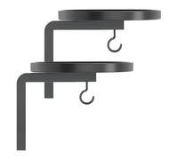 Générique Heavy Duty Wall Plant Holder, 2 Pieces Space Saving Stand Support, 6.7x6.7 inches Ring with Screw Kit, Black Metal Bracket, with Sturdy Build, Wall Shelf for Balcony & Fence