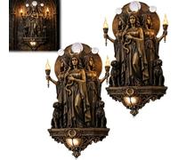 Générique Hecate Wall Lamp the Triple Goddess Illuminates Your Space, Retro Mystical Sculpture Wall Lamp, Unique Mythology Night Lights for Hallways,Bedrooms,Living Rooms Indoor Lights
