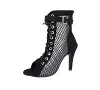 Générique Heels Dance Shoes, Talons Aiguilles Sexy Femme - Chaussure avec Tige en Mesh, Bout Ouvert Et Lacets Réglables, 7cm Confortables Sandales à Talon pour Soirée, Club ou Usage Quotidien