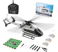 Générique Hélicoptère radiocommandé K160 EC-145 pour Adultes, échelle 1:32, 4 canaux, sans Barre stabilisatrice, Moteur brushless à 4 pales, Avion Militaire avec Maintien d'altitude (RTF),3 Battery