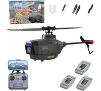 Générique Hélicoptère RC avec caméra 1080P pour Adultes, C127AI 4CH 2.4G Mono-Rotor sans balais avec Gyro 6-Axis Positionnement Optique - RTF,3 Battery