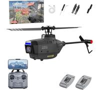 Générique Hélicoptère RC avec caméra 1080P pour Adultes, C127AI 4CH 2.4G Mono-Rotor sans balais avec Gyro 6-Axis Positionnement Optique - RTF,2 Battery