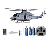 Générique Hélicoptère RC E2 UH-1Y, modèle d'hélicoptère à Double entraînement Direct sans balais 2,4 GHz 6 canaux avec positionnement Lidar et Maintien GPS, pour Les Amateurs de RC,3 Batteries