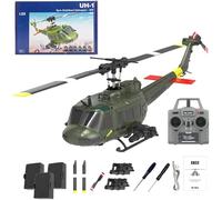 Générique Hélicoptère télécommandé 1/48 pour Adultes, RC C032 UH-1 2,4 G 6 canaux, gyrostabilisé, avec Maintien d'altitude et Flux Optique, décollage/atterrissage à Une Touche