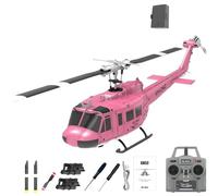 Générique Hélicoptère télécommandé UH-1 pour Adultes, RC C032 1/48 échelle 6 canaux 2,4 G gyro stabilisé avec vol inversé 3D Roulant - RTF,Rose,1 Battery