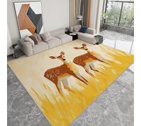 Générique Herbe Dessinée À La Main Chemin Tapis de Salon 160 x 230 cm Poil Court Fin Doux Léger Résistant, Brun Tapis de Chambre Lavable en Machine pour Salle à Manger et Bureau Moquette