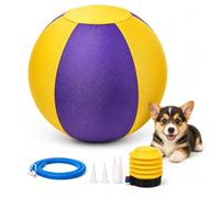 Générique Herding Ball for Dogs, Indestructible Herding Ball, Hurting Balls for Dogs, Durable Tear-Resistant Inflatable Big Balls with Heavy-Duty Handle Cover & Pump (G)