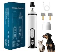 Générique Heusom Silent Groom Pro Nail Grinder Cordless with LED Light & 3 Speeds for Dogs and Cats, 2000mAh Long-Lasting Battery, Dog Cat Nail Trimmer for Thick Nails (1+2*Replacement Head)
