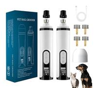 Générique Heusom Silent Groom Pro Nail Grinder Cordless with LED Light & 3 Speeds for Dogs and Cats, 2000mAh Long-Lasting Battery, Dog Cat Nail Trimmer for Thick Nails (2+4*Replacement Head)