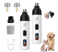Générique Heusoms Silent Groom Pro Nail Grinder, 2025 New Heusoms Dog Nails Grinder, Rechargeable USB Charging Pet Nail Grinders, Ultra-Quiet Operation,with Replacement Grinding Heads (White,2*Pcs)