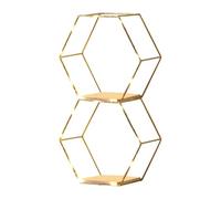 Générique Hexagon Wall Shelf with Lights - Honeycomb Geometric Decor Shelf, Modern Floating Storage Display Organizer, Decorative Design, Stylish Walls Mount | Wall for Living Room Bathroom