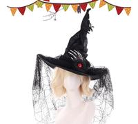 Générique Hexenhut - Spitz zulaufende Spitze, Cosplay-Accessoire, Spinnenknochen-Design, Halloween-Requisite | Hexenhut für Erwachsene, Abschlussbälle, Maskenbälle, Feiertage und Weihnachten