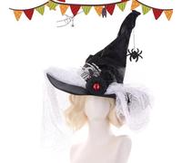 Générique Hexenhut - Spitz zulaufende Spitze, Cosplay-Accessoire, Spinnenknochen-Design, Halloween-Requisite | Hexenhut für Erwachsene, Abschlussbälle, Maskenbälle, Feiertage und Weihnachten