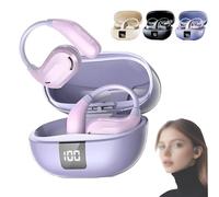 Générique Hi-FI Sports Bluetooth 5.4 Ear-Hook Headphones with Noise Cancelling & AI Translation, LED Power Display & Long Battery Life, Stable for Workout/Running/Gaming (Purple)