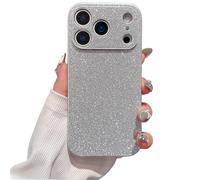 Générique High-End Glitter Electroplated Case, Luxury Glitter Frosted Phone Case Finish Shiny Full Body for iPhone 17/16/15/14/13/12/ Pro Max (Sliver,iPhone 15 Plus)