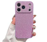 Générique High-End Glitter Electroplated Case, Luxury Glitter Frosted Phone Case Finish Shiny Full Body for iPhone 17/16/15/14/13/12/ Pro Max (Purple,iPhone 15 Plus)