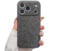 Générique High-End Glitter Electroplated Case, Luxury Glitter Frosted Phone Case Finish Shiny Full Body for iPhone 17/16/15/14/13/12/ Pro Max (Black,iPhone 14 Plus)