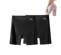 Générique High-Waist & Butt-Lifting Ice Silk Panties, 3-in-1 Panties Women's High-Waisted Ice Silk Tummy Control (Black(2PC),3TG)