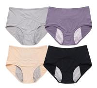 Générique High Waist Leakproof Underwear for Women - Incontinence/Menstrual Leak Proof Breathable Briefs, Plus Size (4PCS-D,TG)