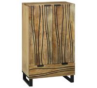 Générique Highboard 60x33.5x100 cm en Bois Massif de Mangue,Fixations & Meubles de Rangement multimédia,26.05KG-4017966