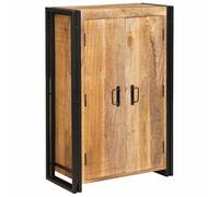 Générique Highboard avec Portes Bois de Mangue Massif et Brut et métal,Meubles,Armoires & Meubles de Rangement,Buffets & bahuts,Marron,24.76 KG,4104766
