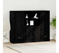 Générique Highboard Chêne Noir 132 x 35,5 x 103,5 cm Bois d'ingénierie,Meubles, Armoires & Meubles de Rangement, Buffets & bahuts, Noir (Poids 60.55KG)