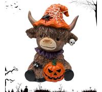 Générique Highland Cow Figurines, Brown Cattle Resin Statue, 3.15x4.13 inches Rustic Tabletop Decor Accent, Farmhouse Shelf Ornament for Bookshelf Apartment Desktop Bedroom Or Living Room Display
