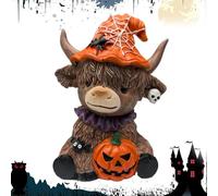 Générique Highland Cow Figurines, Brown Resin Cattle Statue, Realistic and Rustic Decor, Sturdy and Charming Design for Table, Bookshelf, Desktop, Bedroom, Apartment, Living Room, Farmhouse Display