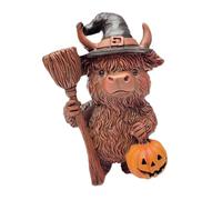 Générique Highland Cow Statue - Rustic Farmhouse Resin Figurine | Cattle Sculpture for Shelf, Desk, Or Mantel Decor Country Animal Western, Boho, Cabin Style Accent
